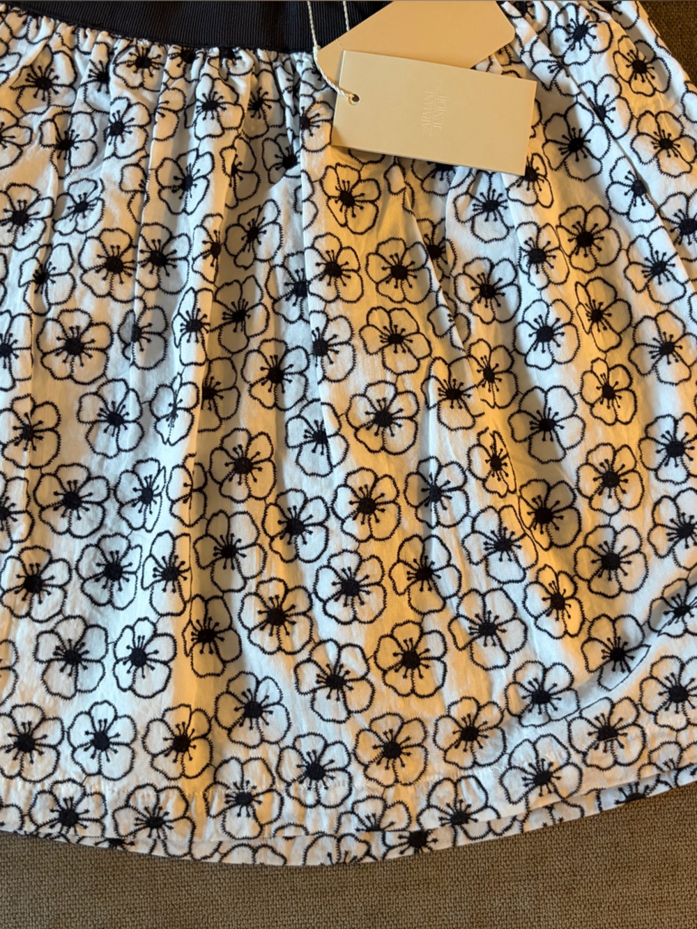 NWT- Armani Junior - Black & White Floral A-Line Skirt